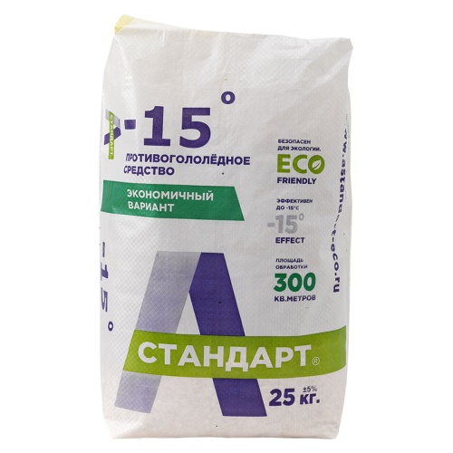 А-Стандарт -15C противогололедный реагент 25 кг оптом