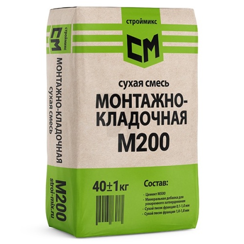 Сухая смесь М-200 монтажно-кладочная 40 кг М200, фото