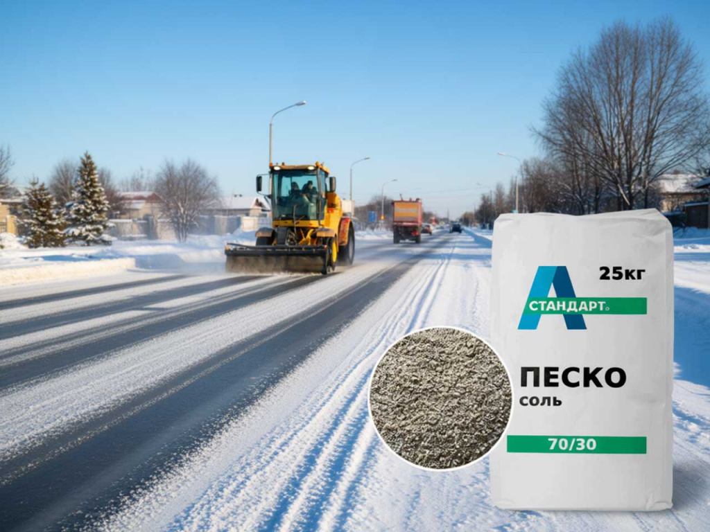 Пескосоляная смесь в мешке 25 кг