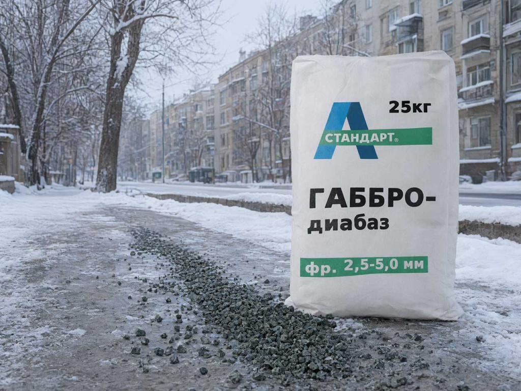 Габбро-диабаз противогололедный