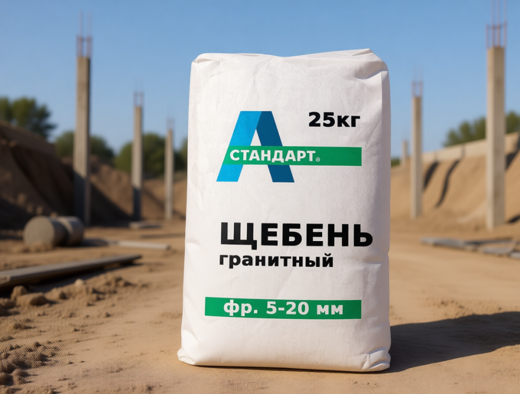 Щебень гранитный 5-20 мм в мешке 25 кг