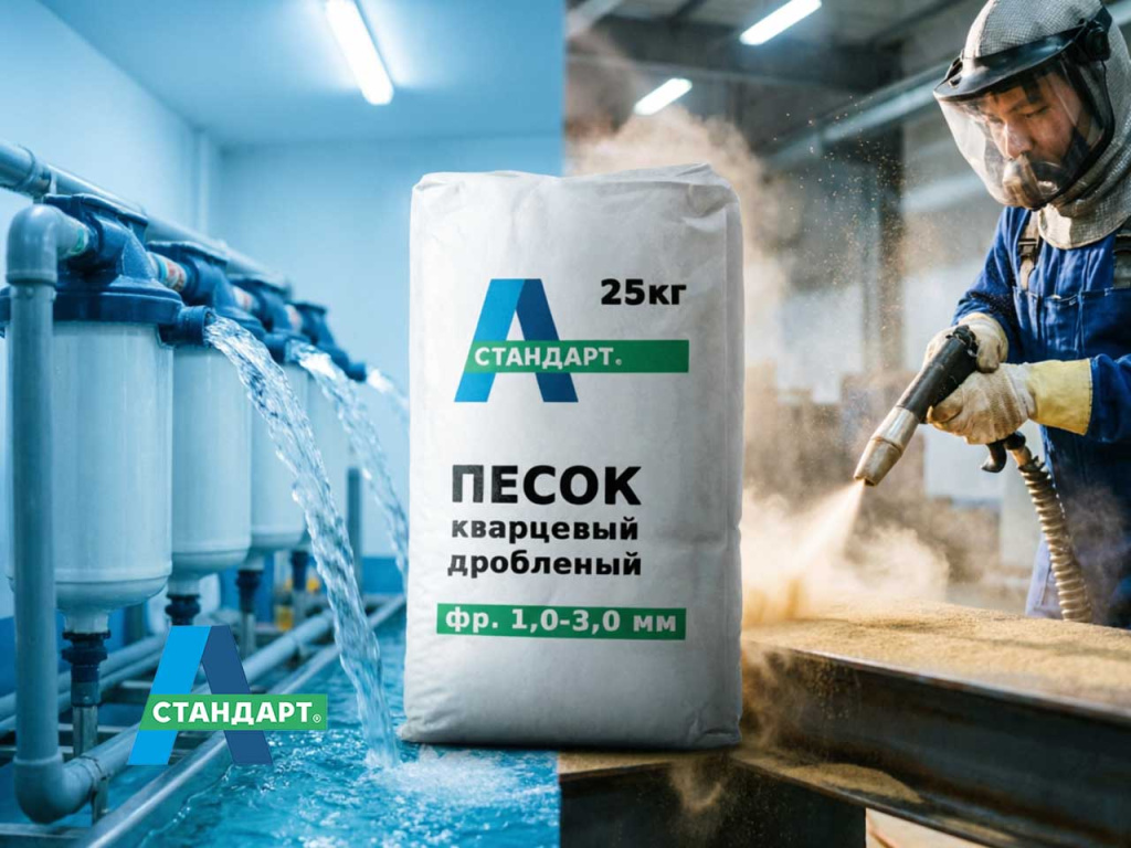 Песок кварцевый 1-3 мм 25 кг