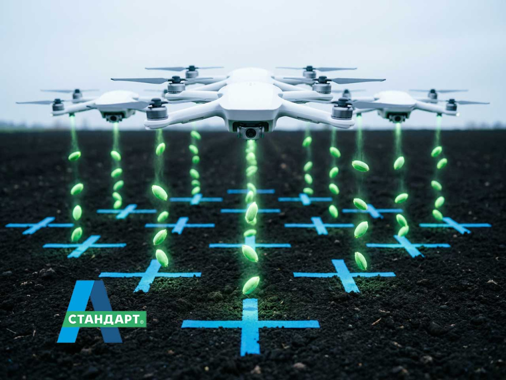 Посев семян газона.