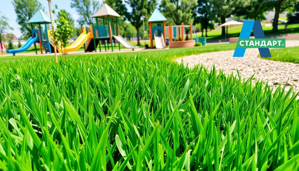 Устойчивый к вытаптыванию, посевной газон для детских площадок.