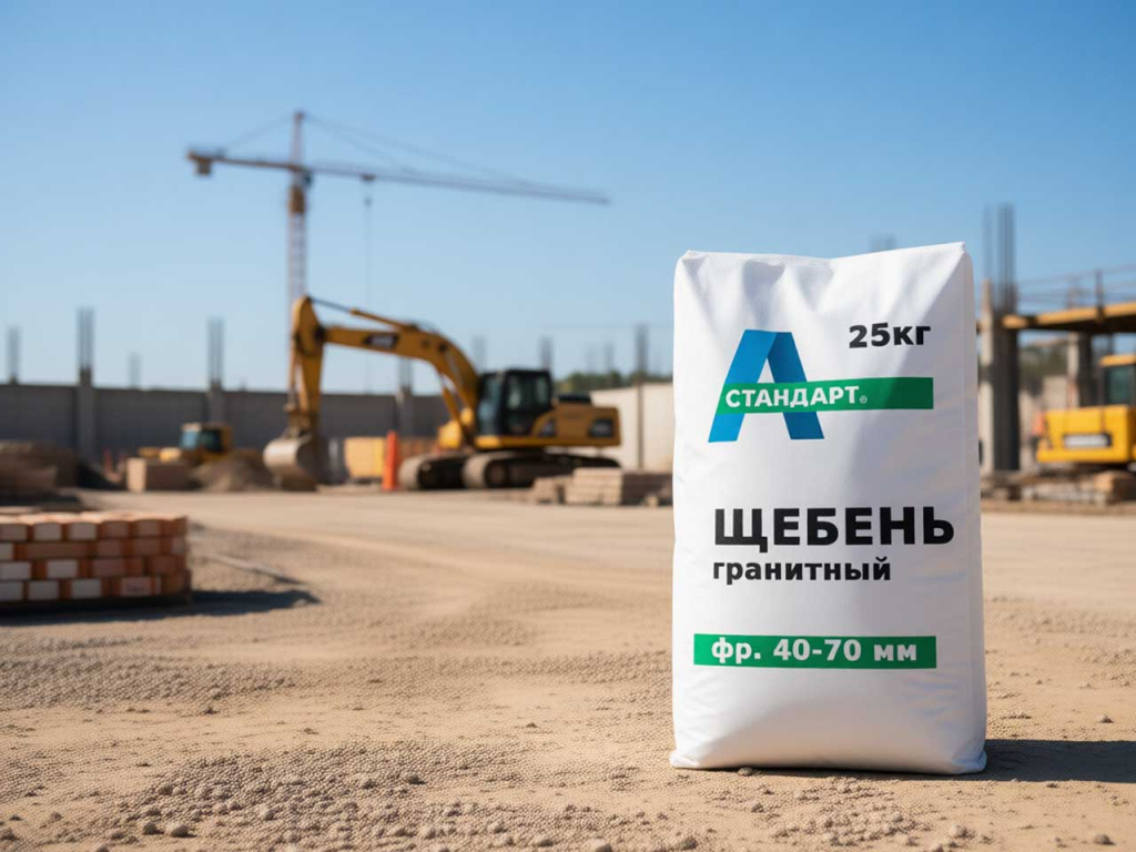 Гранитный щебень 40-70 мм в мешке