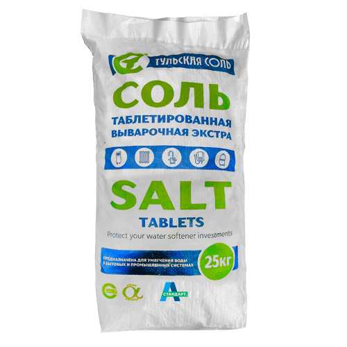 Таблетированная соль Тульская, 99,8%, 25кг